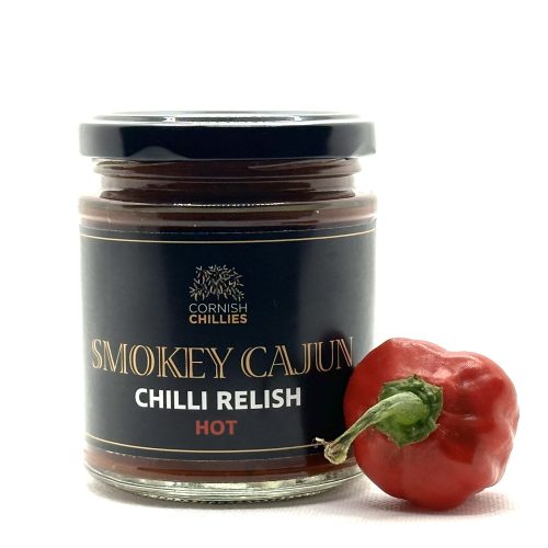 An image of a jar of Smokey Cajun Chilli relish